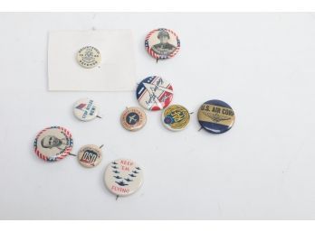 Grouping WWII Related Pin Backs