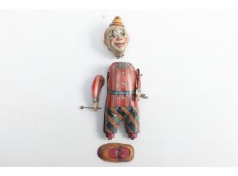 Rare Clown Tin Toy For Parts Or Restoration