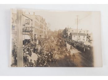 Vintage Post Card Governor Lilley Funeral Procession Waterbury, CT