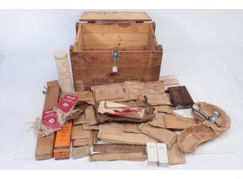 Circa 1955  Medical And Surgical Supplies With Original Crate