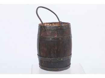 Early 1800 Small Hanging Barrel With Wrought Handle