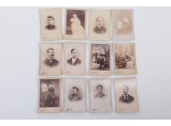 Grouping Of Gem Size Cabnet Card Photographs - S B Hill Photographer Waterbury Connecticut