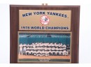 1978 New York World Series Champions Team Plaque