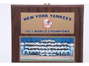 1977 New York World Series Champions Team Plaque