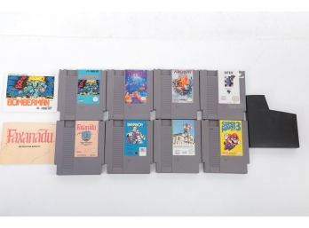 8pc Nintendo Game Lot Tetris, Hatris, Paperboy, Bomberman, Etc.