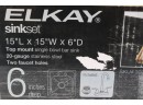 Elkay 20 Gauge Stainless 15 In. 2-Hole Drop-in Bar Sink W/Faucet And Strainer