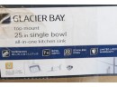 Glacier Bay Single Bowl Kitchen Sink All-in-One Drop-In Stainles Steel 25 4 Hole