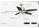 Hampton Bay Rockport 52 In. Indoor LED Brushed Nickel Ceiling Fan With Light Kit New