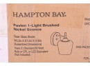 HAMPTON BAY Pavlen 5.5 In. 1-Lights Brushed Nickel Sconce With Clear Glass Shade New