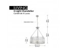 Decor Living Eva 3-Light Chrome And Crystal Drum Chandelier Glam