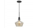 Home Decorators Collection 1-Light Aged Bronze Pendant With Amber Plated Glass