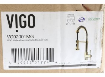VIGO Edison Single-Handle Pull-Down Sprayer Kitchen Faucet In Matte Gold