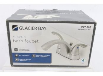 Glacier Bay Builders 4 In. Centerset Double Handle Low-Arc Bathroom Faucet