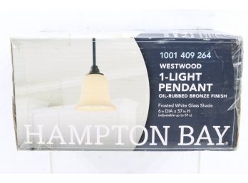 Westwood Mini Pendant Bronze / Frosted White Shade Hampton Bay 6 In X 57 New