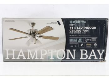Hampton Bay Riley 44' Indoor LED Brushed Nickel Ceiling Fan W/Remote New