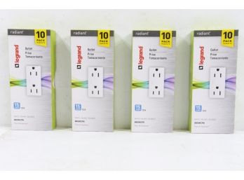 4 Legrand Radiant 15Amp 125-Volts White Indoor Decorator Wall Outlet,10 Pks  885WCP8 40 Total