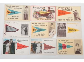 Grouping Waterbury Conn. 'Flags' Postcards