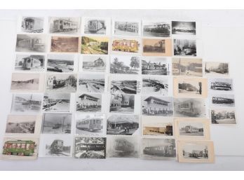 Large Grouping Of Waterbury Conn. Transportation Related Postcards & Pictures