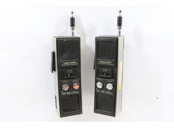 Pair Of 2 Vintage Radio Shack Realistic TRC-206 Walkie-Talkies