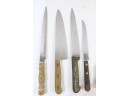 Group Of Vintage Wood Handled Kitchen Knives And Ice Pick