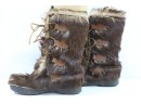 Vintage Animal Skin Covered Boots Size 10.5
