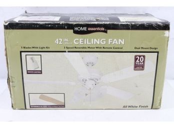 Home Essentials 42' White Ceiling Fan New