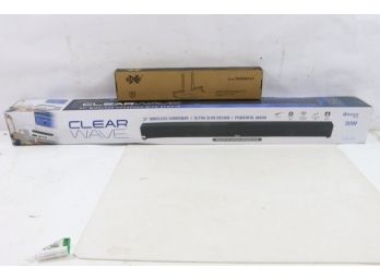 Clear Wave Wireless 37 Inch TV Sound Bar With Bluetooth & USX Sound Bar Mount