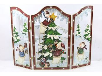 Vintage Christmas 3D Fireplace Screen