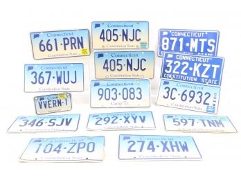 Large Group Of Connecticut License Plates