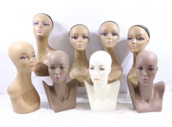 Group Of 8 Mannequin Heads