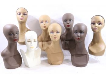 Group Of 9 Mannequin Heads