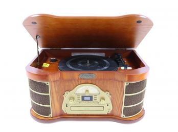 Pyle PTCDS2UI AM/FM Radio/CDCassetteUSB Classic Turntable With IPod Dock