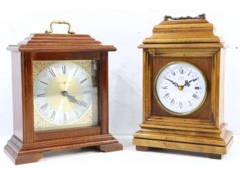 Pair Of Vintage Battery Operated Mantle Clocks Howard Miller And Junghans