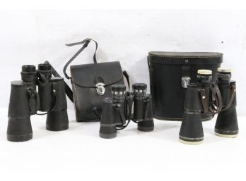 3 Pairs Of Vintage Binoculars  Crown, Jason Comma, Stellar
