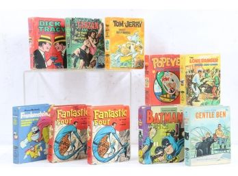 Group Of Vintage Big Little Books Includes Fantastic Four, Frankenstein Popeye And More