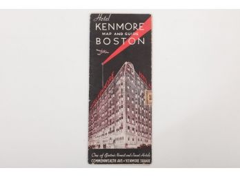 Circa 1934 Hotel Kenmore Map And Guide To Boston Mailier With Original Stamp & Cancellarion