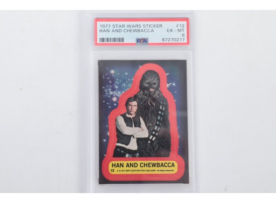 1977 Star Wars Sticker Han And Chewbacca #12 PSA 6 EX-MT