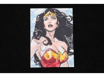Wonder Woman Original Artwork Sketch Card 1/1 By Steve 4 Mod