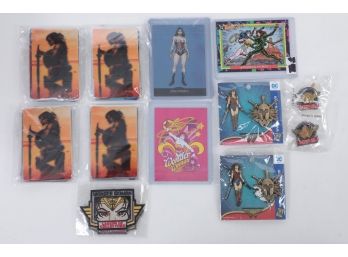 Lot Of Wonder Woman Cards Pins Patches