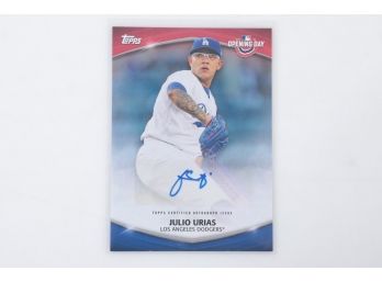 2018 Topps Opening Day Julio Urias Auto Card