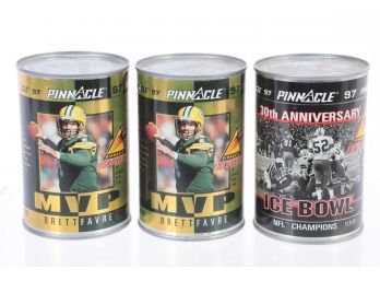 Lot Of 3 1997 Pinnacle Cans 2 Mvp Farve And 1 Ice Bowl Sealed