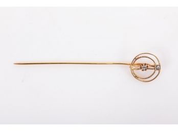 10k Gold Diamond Stick Pin