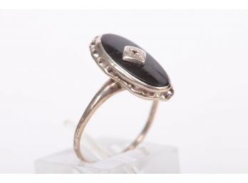 14k Gold And Onyx Antique Ladies Ring