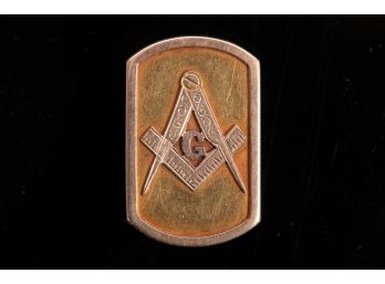 Vintage 14k Gold Masonic Button