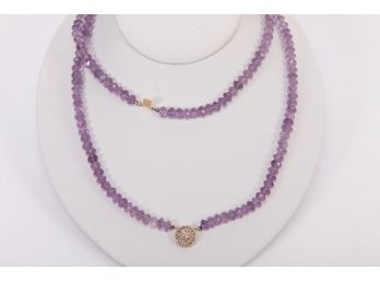 Ladies Double Strand Amethyst Neckless