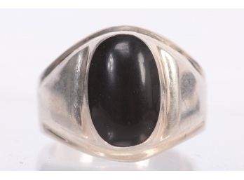 Sterling Silver Mens Onyx Ring Size 11