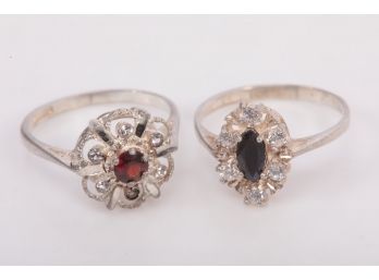 Pair Of Sterling Silver English Rings
