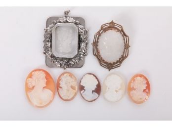 Group Of Vintage Cameo Pendents