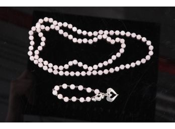 Ladies Quartz Necklace And Bracelet Set