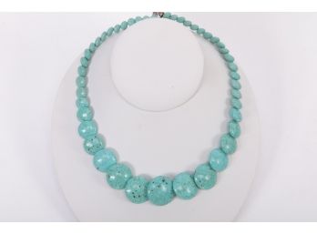 Sterling Silver And Turquoise Ladies Necklace
